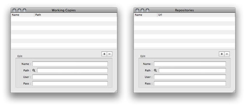 Ventanas Working Copies y Repositories